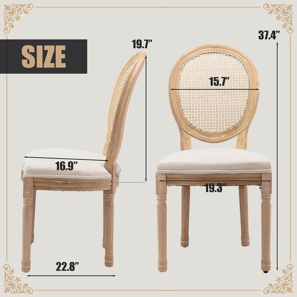 SoarFlash French Dining Chairs Set of 2, Vantage Dining Chair with Round Back...
