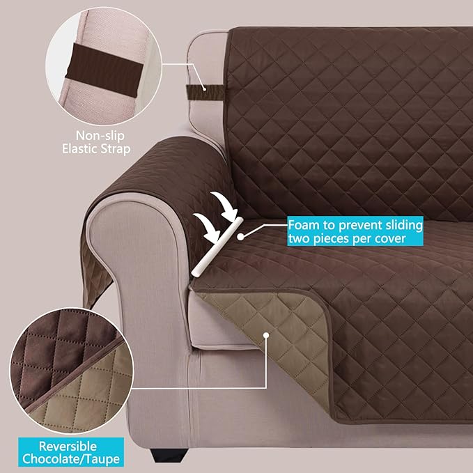U-NICE HOME Loveseat Sofa Cover Reversible Couch Covers - Image 3