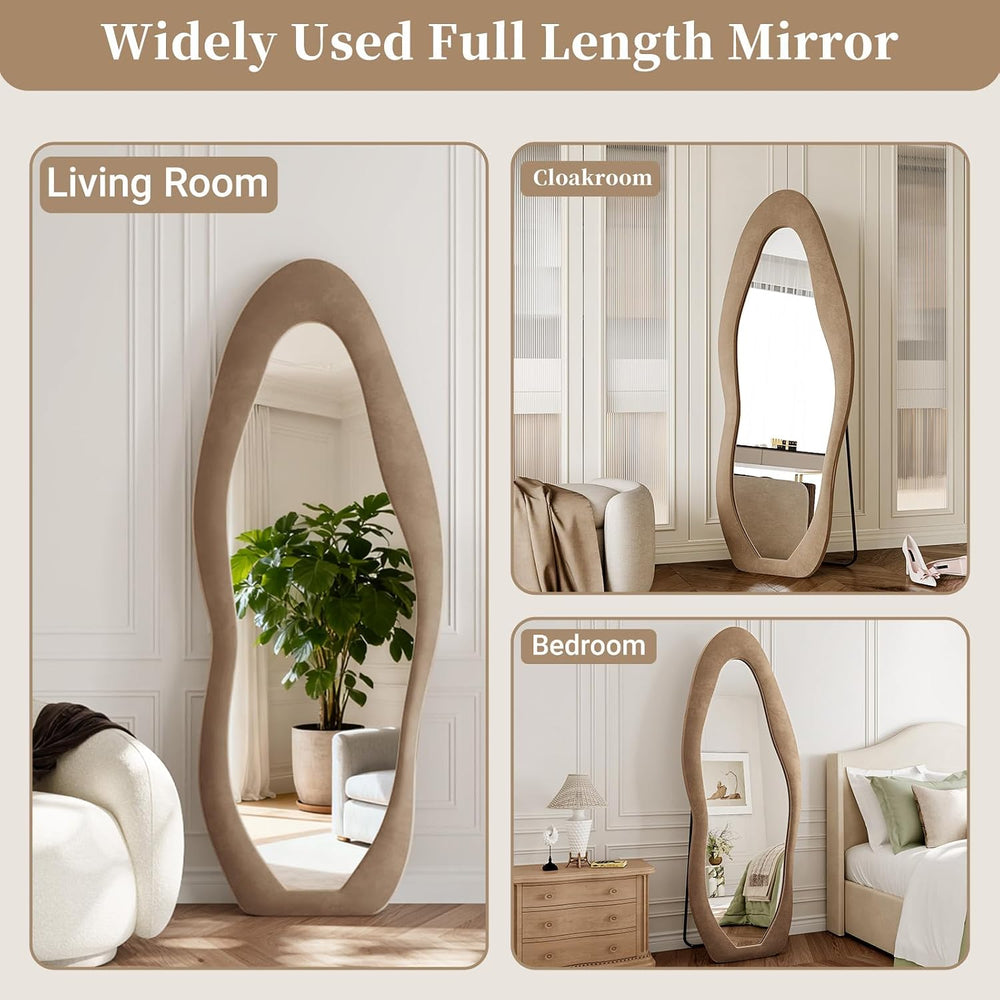 Irregular Full Length Mirror Flannel 63"x24" Full Body Mirror