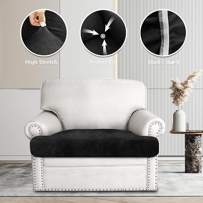 Leather Look Couch Cushion Covers Sofa Seat Slipcovers Sets Couches Furniture - Image 6