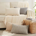 Fancy Homi 4 Packs Neutral Long Lumbar Decorative Throw Pillow Covers 16x24 Inch by Fancy+Homi