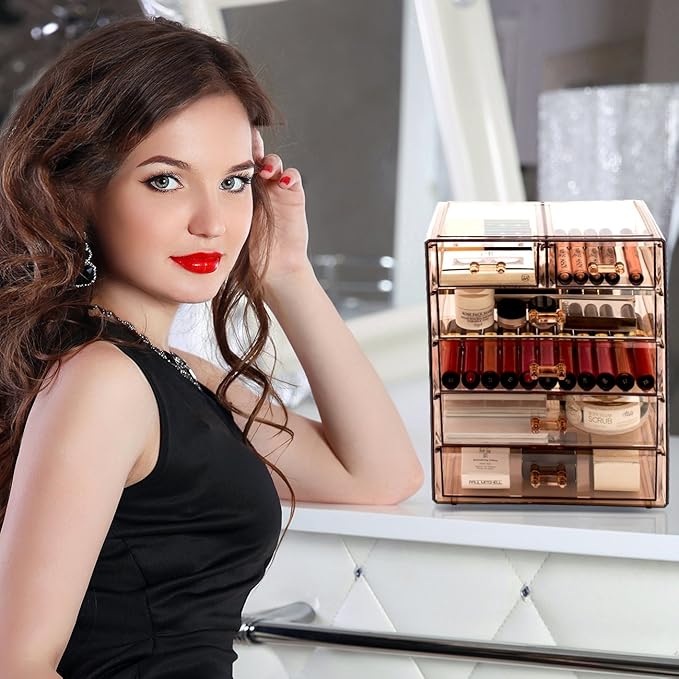 Sorbus Acrylic Makeup Organizer Set, 6-Drawer Vanity & Countertop Cosmetic - Image 4
