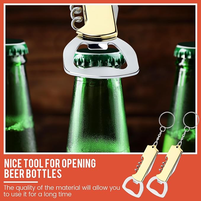 Ziliny 24 Pcs Bottle Opener Keychain Bulk Wine Bottle Beer Opener Keychain - Image 7