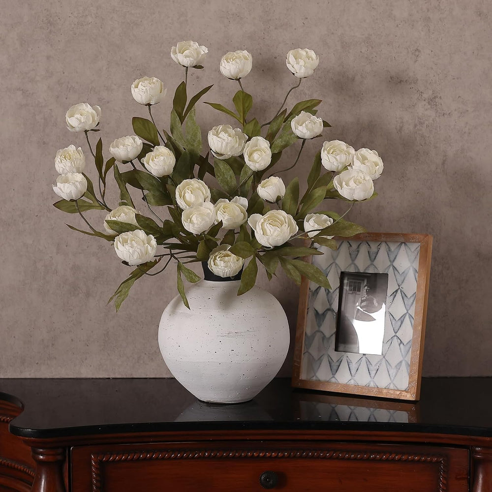 Juxdp 6 Pcs 27" Artificial Peony Silk Flower Stems for Vase Decor(Cream)