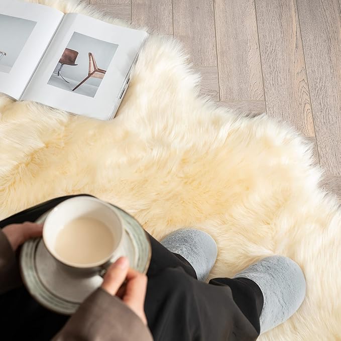 MIULEE Luxury Super Soft Fluffy Area Rug Faux Fur Sheepskin Rug Decorative - Image 3