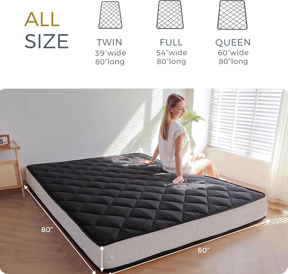 MAXYOYO 6" Extra Thick Japanese Futon Floor Mattress Foldable Queen Size