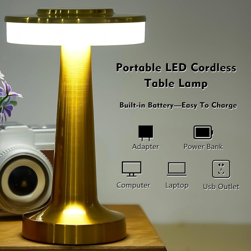 8 Pcs LED Cordless Table Lamp Bulk Rechargeable,Gold
