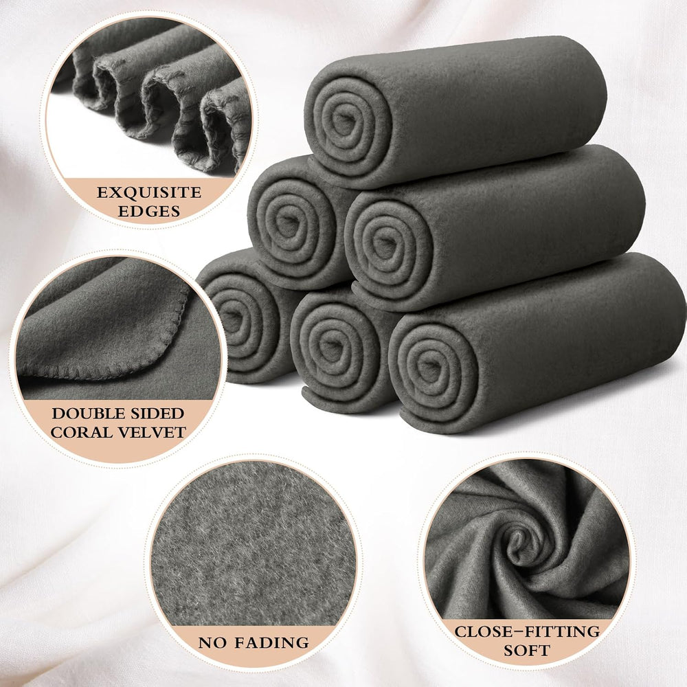 Buryeah 10 Pcs Fleece Blanket Bulk Soft Warm Fleece Blankets Cozy Lightweight...