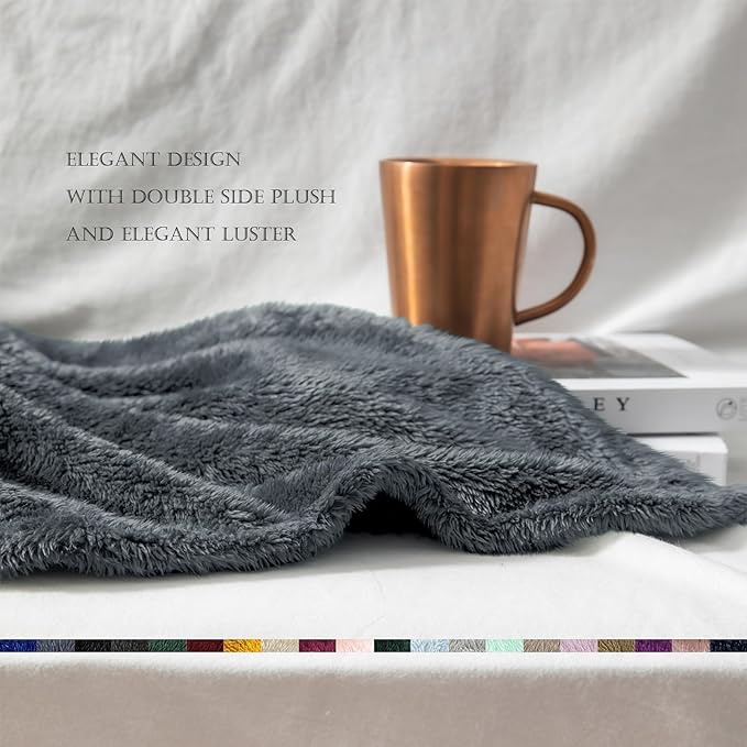 Exclusivo Mezcla Plush Fuzzy Fleece Bed Blanket Twin Size, Super Soft, Fluffy - Image 5