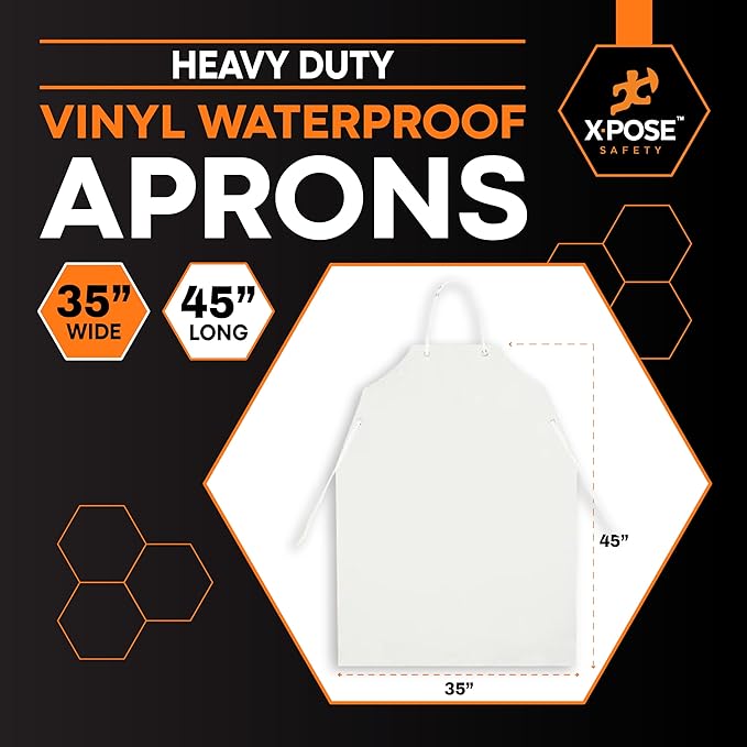 Xpose Safety Heavy Duty Vinyl Waterproof Aprons, Industrial and Commercial Use - Image 3