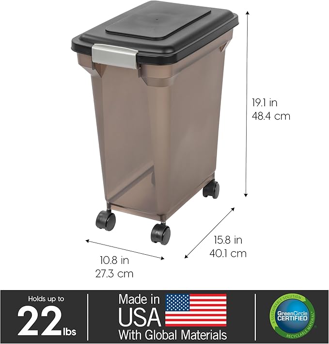 IRIS USA Dog Food Storage Container 22 lbs, WeatherPro Made in USA, Airtight - Image 3