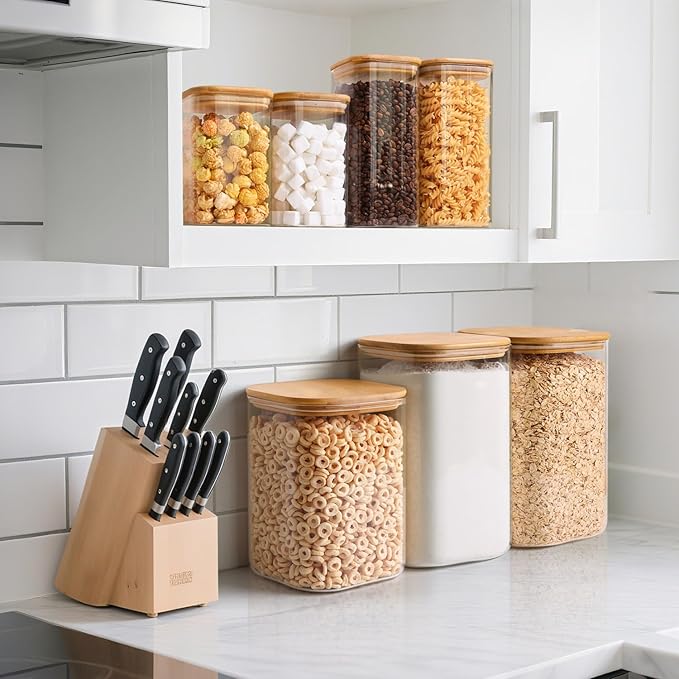 ComSaf Glass Food Storage Containers, 3.6Qt/1.2Qt Glass Flour and Sugar - Image 6