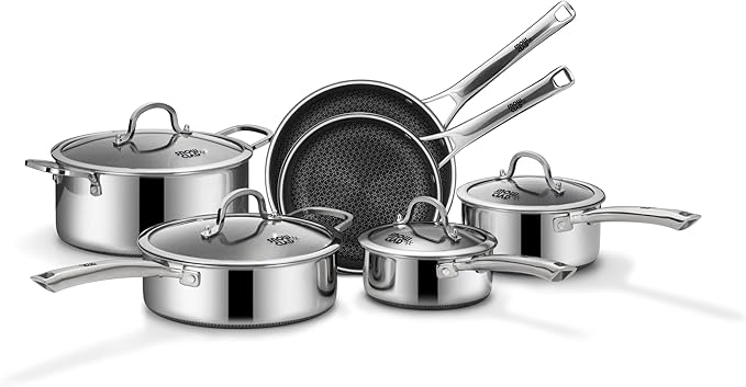 SNOWCLAD Pots and Pans Set Non Stick, Non Stick Frying Pans, Saute Pan & Stock by SNOWCLAD
