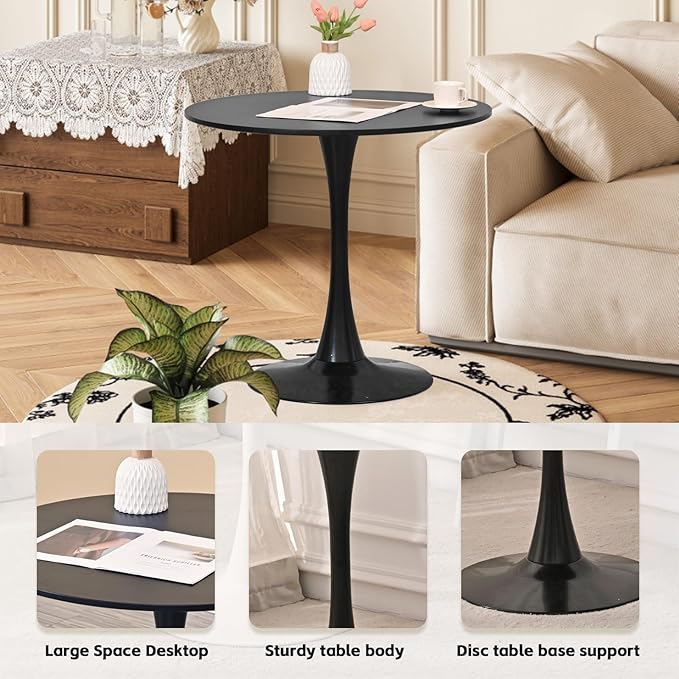 SoarFlash Kitchen Table and Chairs for 2, 24" Dining Table Set for 2 wit...