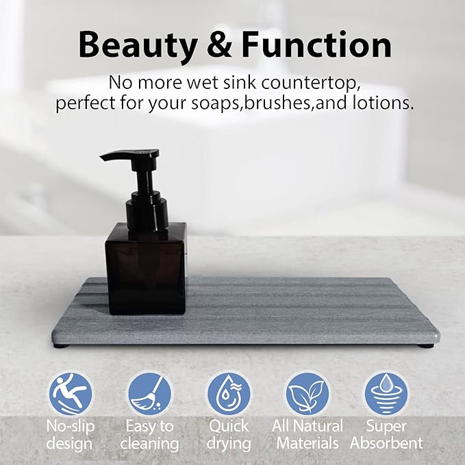 Diatomite Soap Dish, Water Absorbing Stone Tray, Kitchen Sink Organizer - Image 6