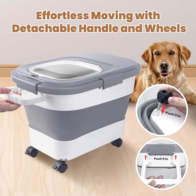 15-23 Lbs Airtight Dog Food Storage Container, Collapsible Dog Food Container - Image 6
