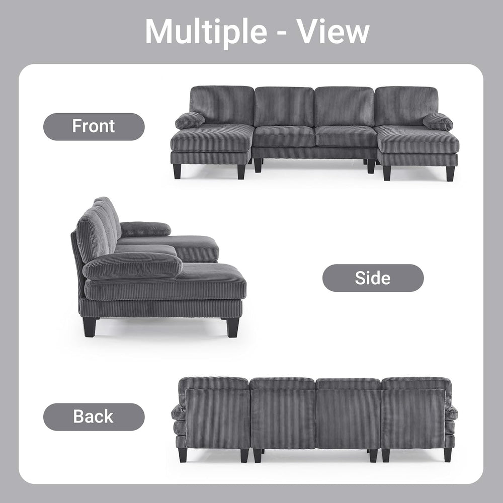 VINGLI 110" Sectional Couches for Living Room,U Shaped Couch with Double...