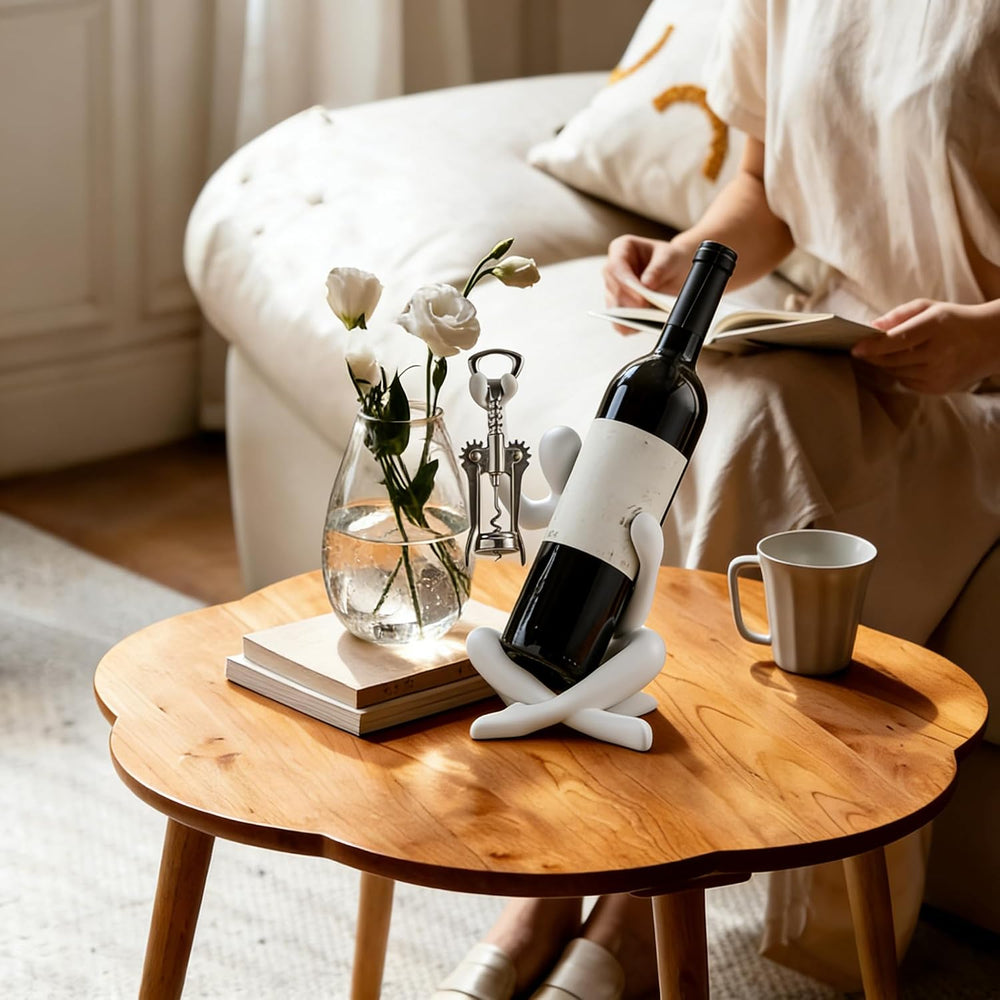 XINXUAN Abstract Wine Bottle Holder Home Decor, Resin Hollow-Out Design Decor...