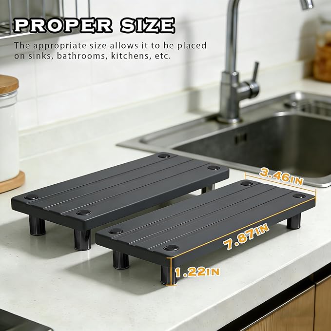 2PCS Instant Dry Sink Caddy for Bathroom Counter, Durable Kitchen Sink Organizer - Image 7