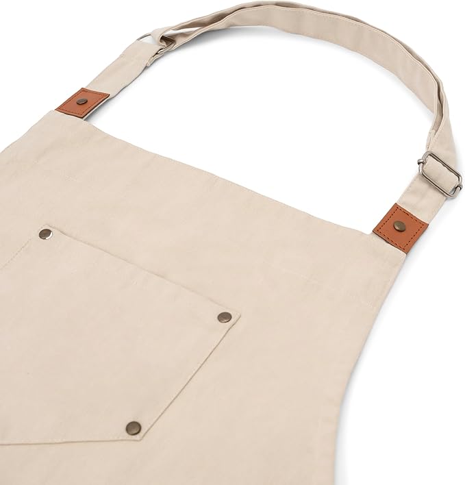 Cotton Canvas Apron for Women & Men – Adjustable Neck Strap & Waist Ties - Image 9