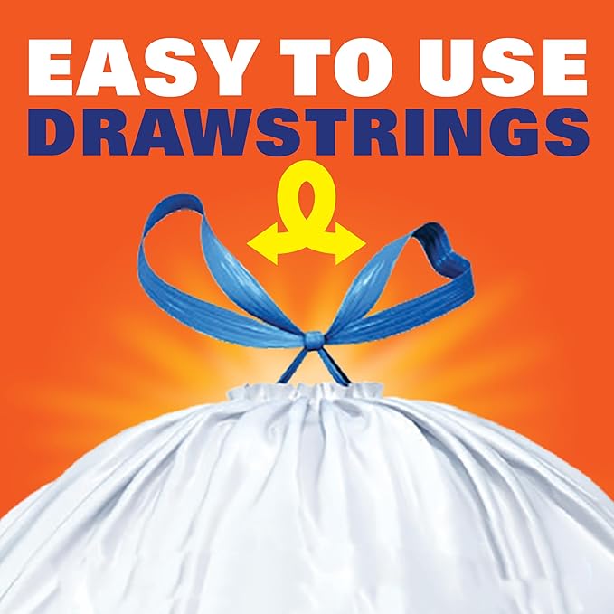 Hefty Strong 13 Gallon Trash Bags, Tall Kitchen Trash Bags, UnscentedLarge - Image 5
