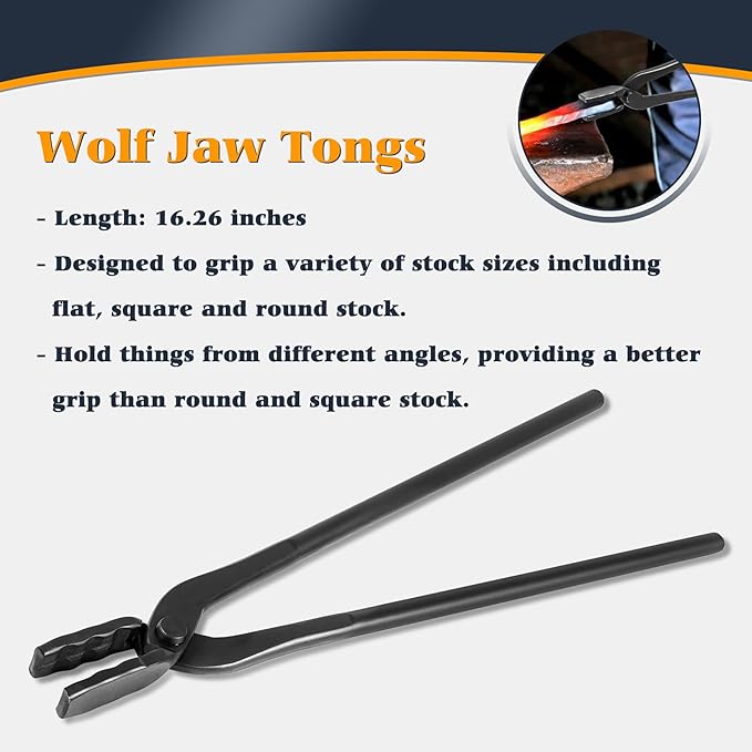 Blacksmith Tongs Knife Making Tongs Set V-Bit Blade Tongs, Flat Tongs, Blade - Image 6