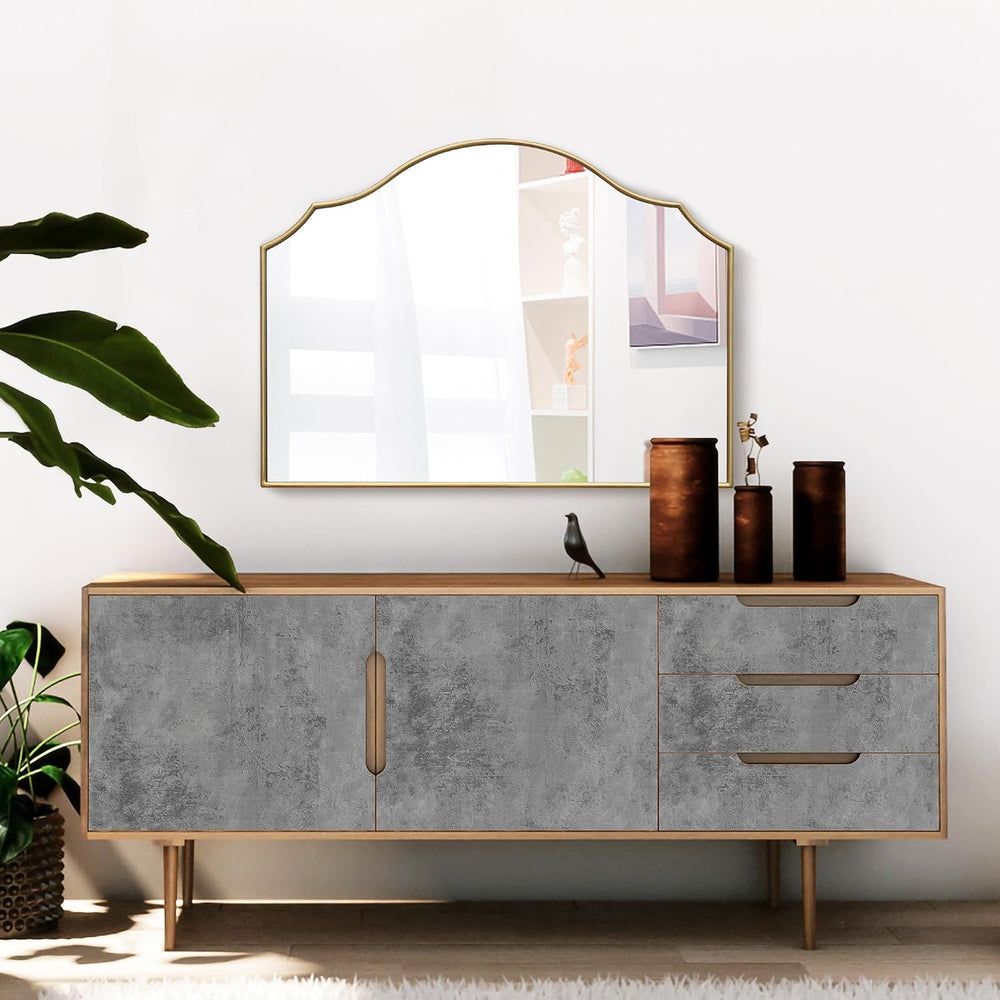 Gold Wooden Vanity Mirror: 32"x24" Bathroom Mirrors for Over Sink