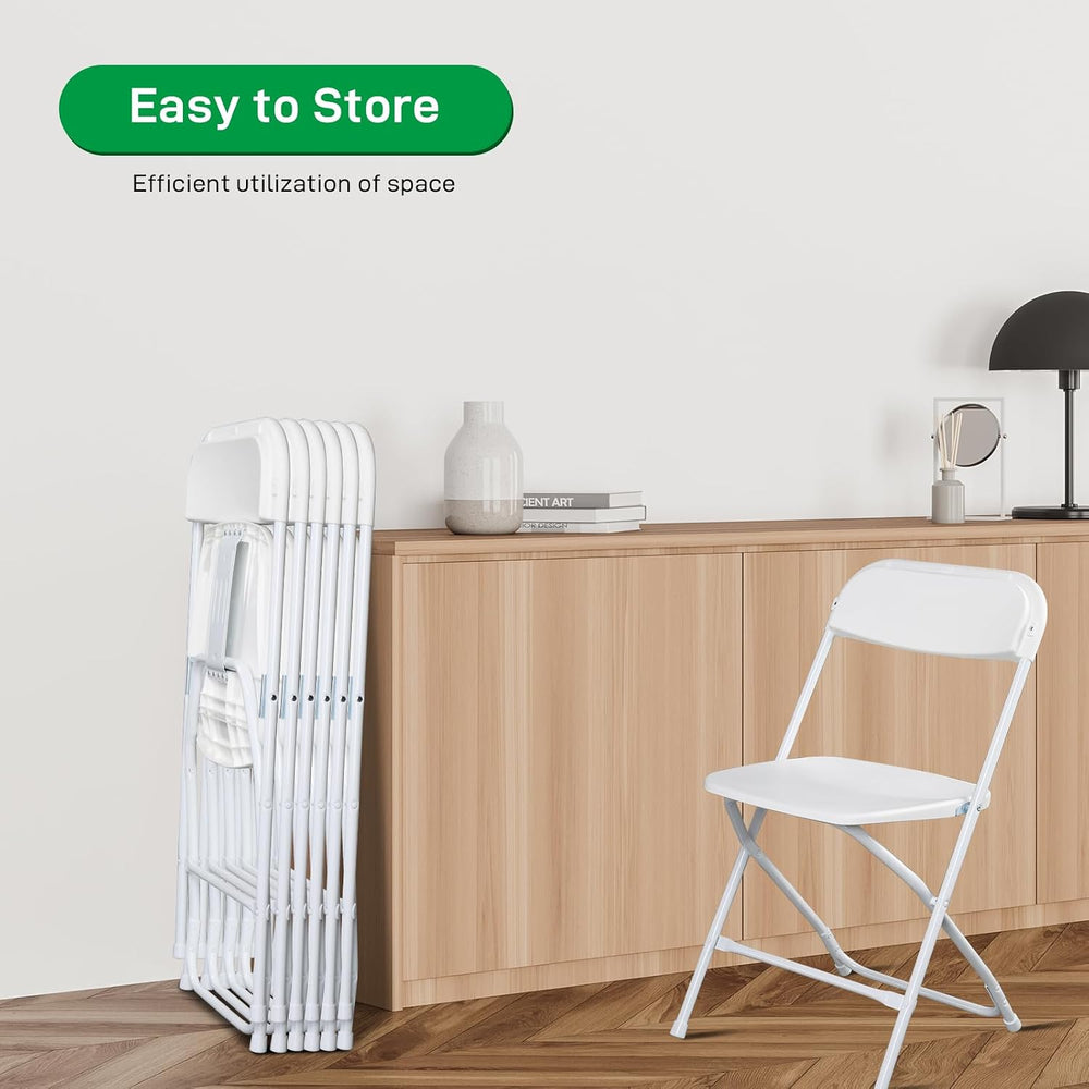 100pcs Folding Chair, Plastic Chairs with 330-Pound Capacity, Easy to Fold an...