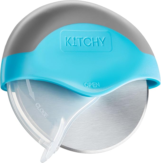 Kitchy Pizza Cutter Wheel with Protective Blade Cover, Ergonomic Pizza Slicer by KITCHY