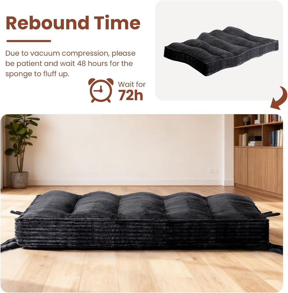 10" Futon Mattress Full Size,Futons Sofa Couch Bed with Straps, Thick Co...