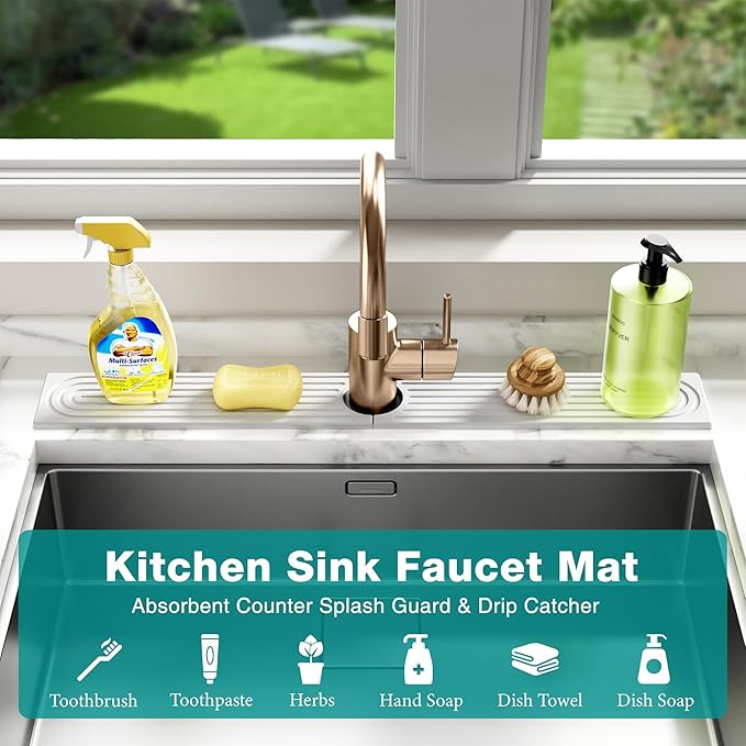 Stone Faucet Mat for Kitchen Sink - Image 6