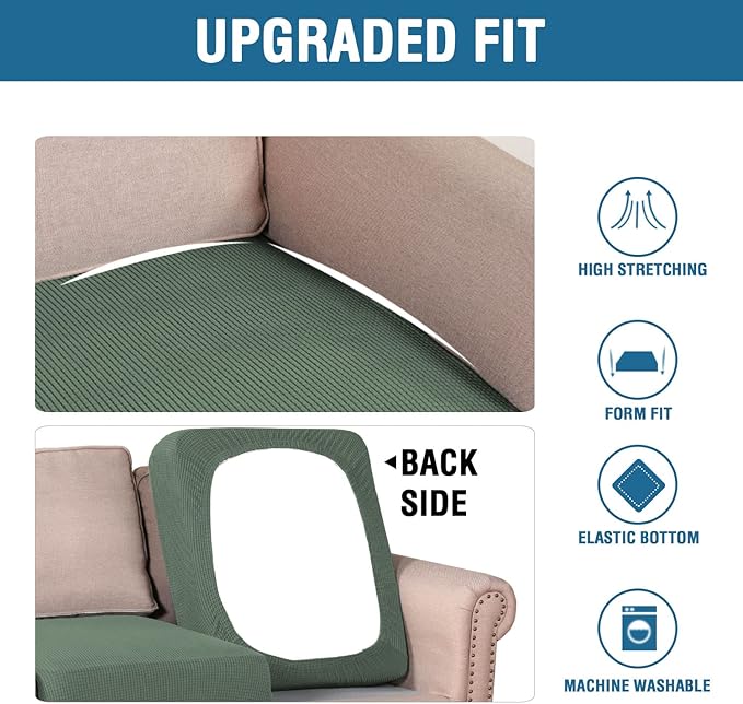H.VERSAILTEX Super Stretch Individual Seat Sofa Covers Couch Cushion Covers - Image 6
