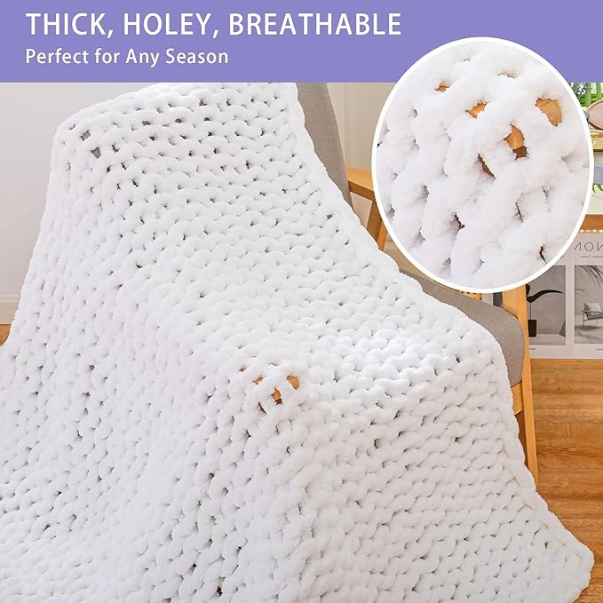 Bigacogo Chunky Knit Throw Blanket - Image 3