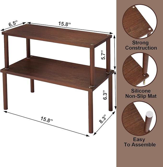 VERTORGAN Cabinet Organizer Shelf, Kitchen Counter Shelves, Bamboo Spice Rack - Image 6