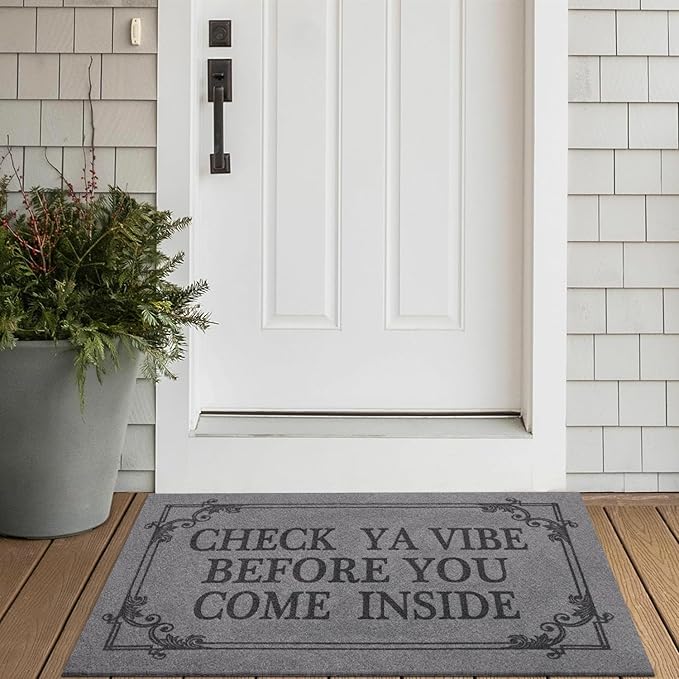 Indoor Door Mat Welcome Mats for Front Door Outdoor, Non Slip Rubber Farmhouse - Image 5