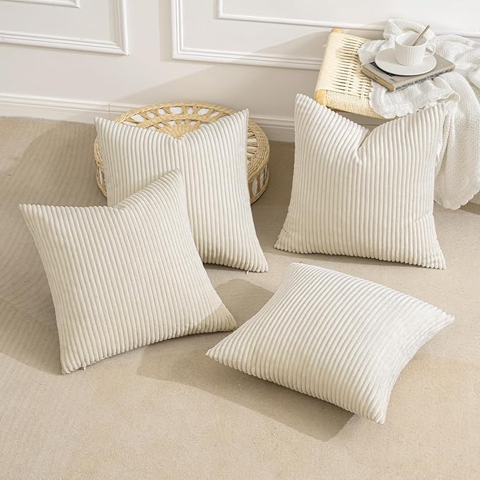MIULEE Boho Farmhouse Throw Pillow Covers 18x18 Inch Set of 4 Mordern Nordic - Image 4