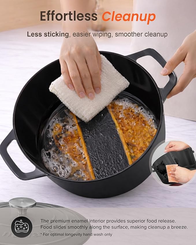Nuwave 6QT Healthy Enameled Cast Iron Dutch Oven Pot