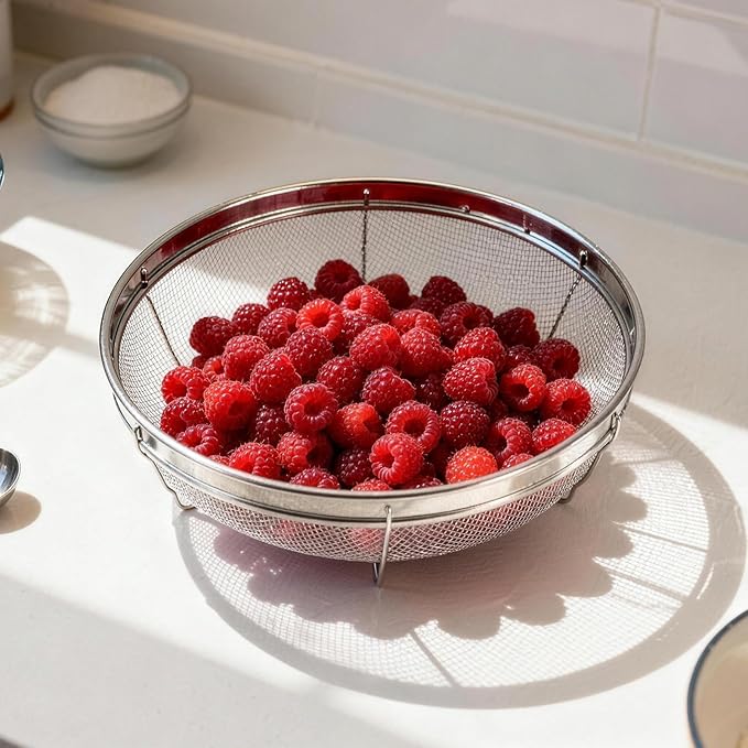 Fine Mesh Strainer for Kitchen, Stainless Steel Colander Bowl for Pasta - Image 7