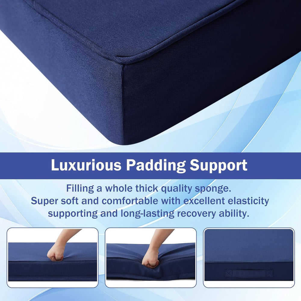 IASEAHK Patio Chair Cushions, 19" x 19" x 3" Outdoor Chair Cus...