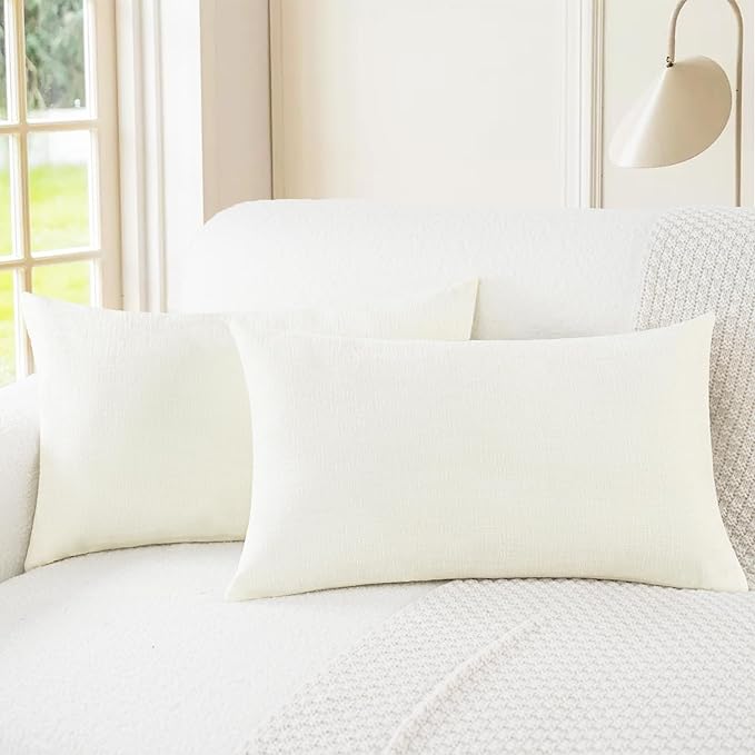CaliTime Throw Pillow Covers Decorative 16 X 26 Inches Pack of 2 Cozy Chenille by CaliTime