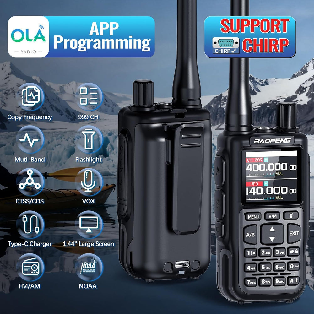 BAOFENG Radio UV-5R Mini-5 Ham Radio Handheld Rechargeable Walkie Talkies Lon...