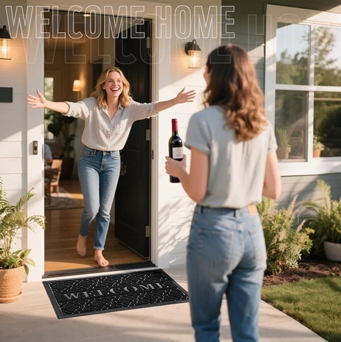 Yimobra Welcome Mat Outdoor Indoor, All-Weather Waterproof Front Door Mat - Image 2