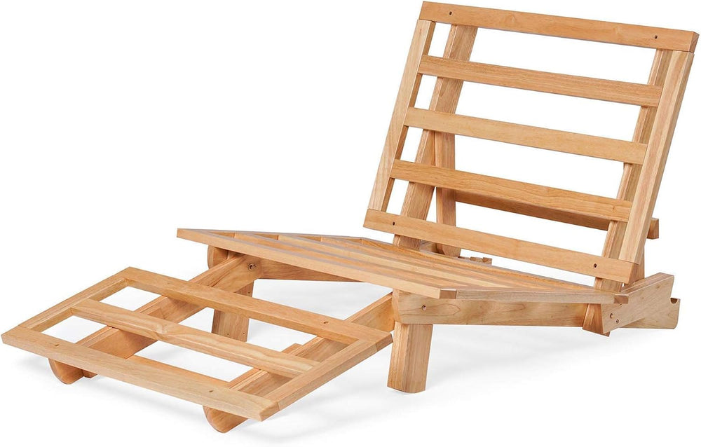 Space Saver Small Futon Sofa Bed, Sleeper Chair Lounger - (Twin Size, Natural...