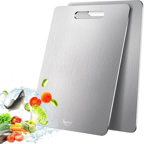 2 Pack Titanium Cutting Board by TESFLY