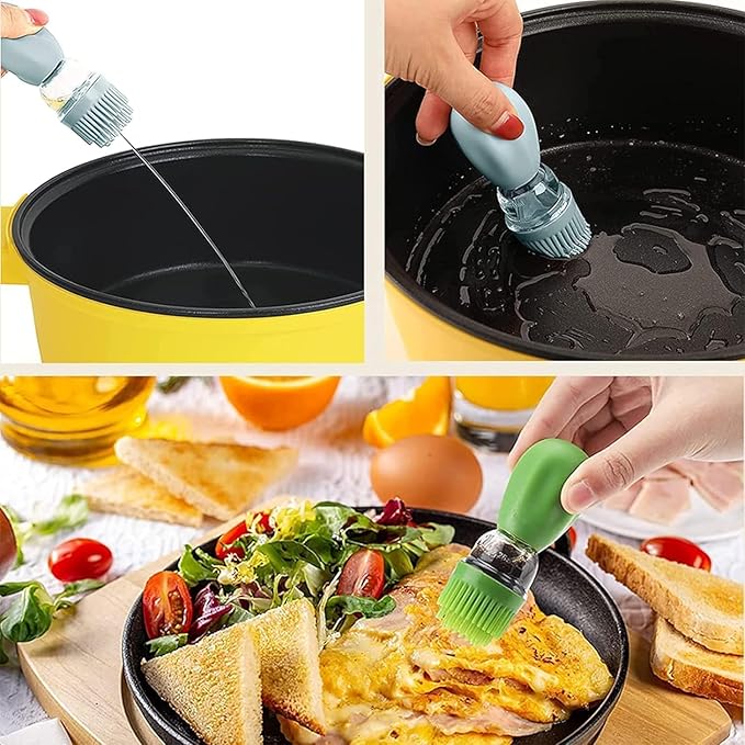 Oil Dispenser with Brush-2Pack 7oz/200ML 2 IN 1 Glass Cooking Oil Dispenser - Image 5