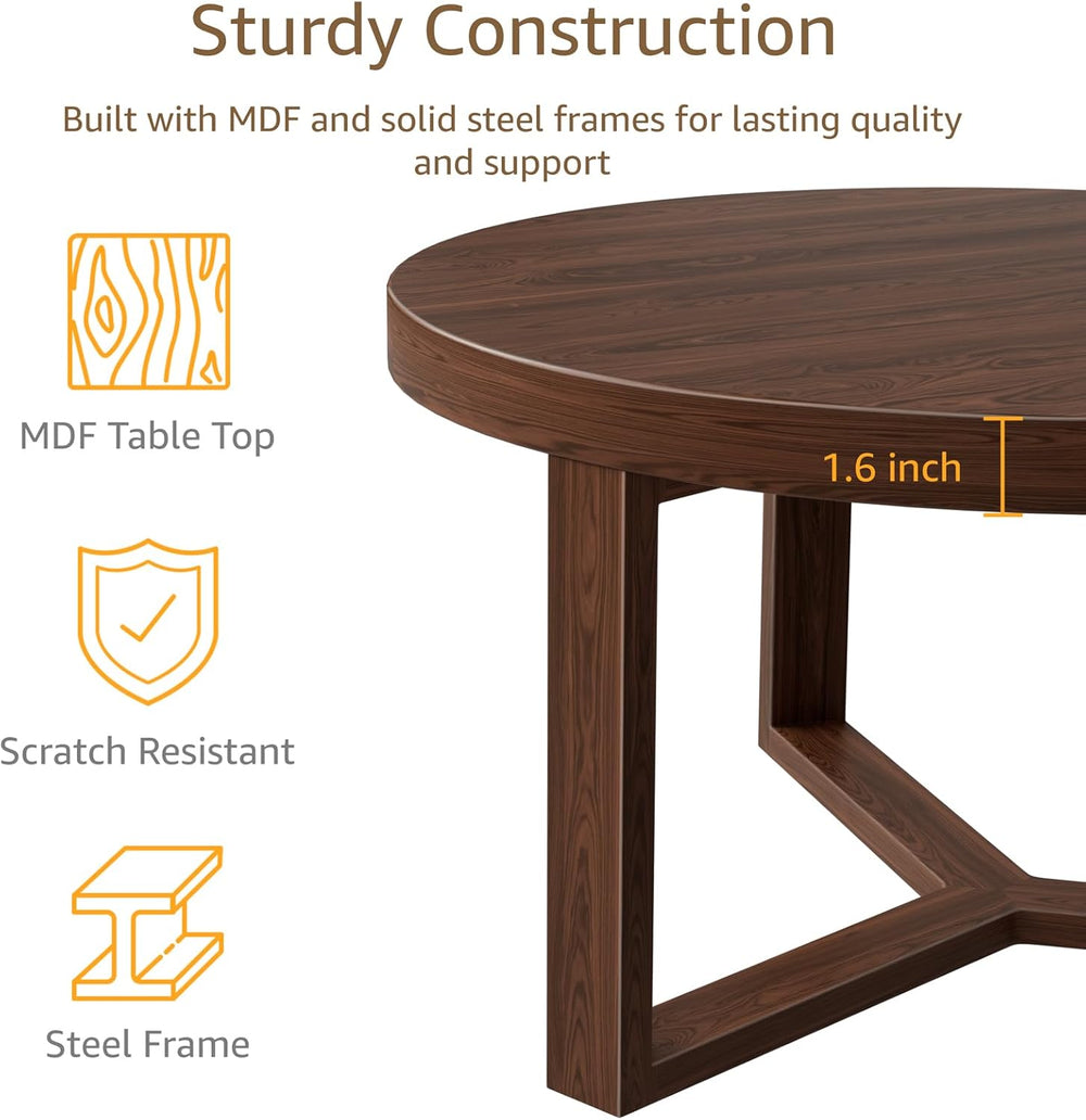 30 Inch Round Coffee Table with Stools - Small Modern Tables Set with 3 Chair...