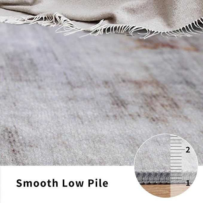Toneed 2x6 Runner Rug Modern Abstract Hallway Rug Washable Non Slip Rubber Rugs - Image 5