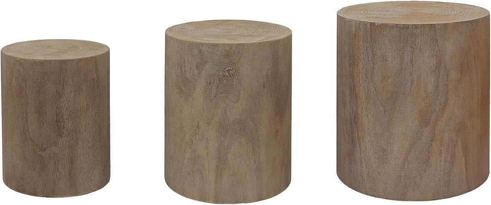 Round Nesting Small Coffee Table Side Table End Set of 3 for Living Room Bedr...