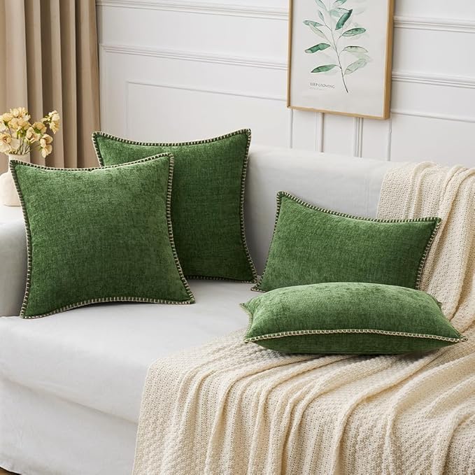 MIULEE Pack of 2 Christmas Pillow Covers 16x16 Inch Moss Green Farmhouse - Image 5