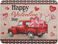 Valentine's Day Truck Dish Drying Mat 18x24 inch Love Heart Washable Absorbent by Giwawa
